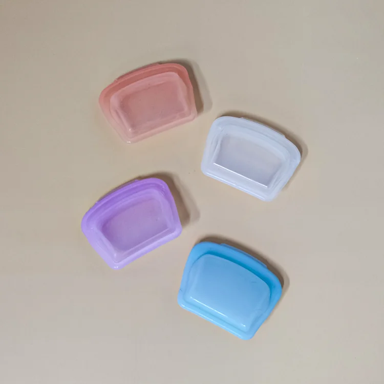 50ml 80ml BPA Free Compact Size Pouch Double-lock Seal 100% Leak-proof Water & Odor Resistant Small Silicone Zipped Bag