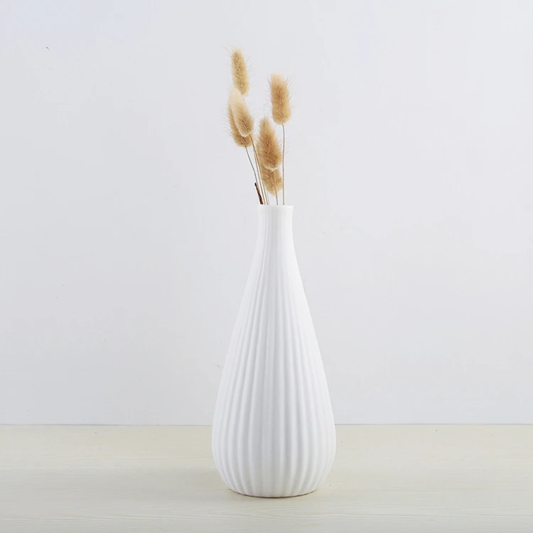 Wholesale Rustic Nordic Striped Home Decor Modern Black White Ceramic Vase for Flower