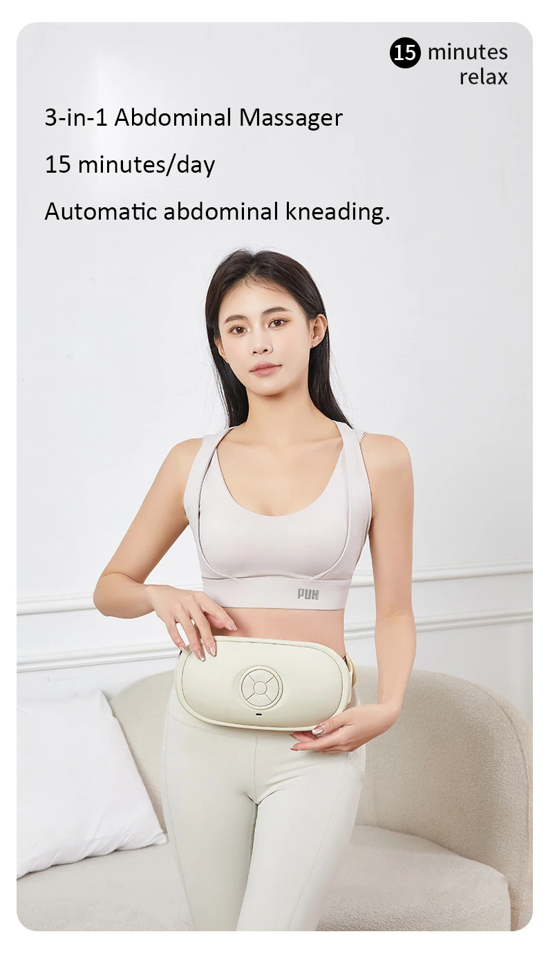 Electric Abdominal Rubbing Instrument Automatic Moxibustion Heated Vibration Massager Rubbing Stomach Shaping Slimming Belt