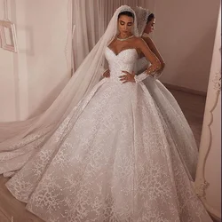 Oceanlux  Dresses Turkey Istanbul China Manufacturer Long Tail Ball Gown Wedding Dress Long Sleeves  Women Dresses