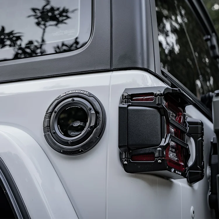 Fury 2018+ JL 4x4 offroad accessory parts Aluminum Clear Glass Fuel tank cover For Jeep Wrangler JL