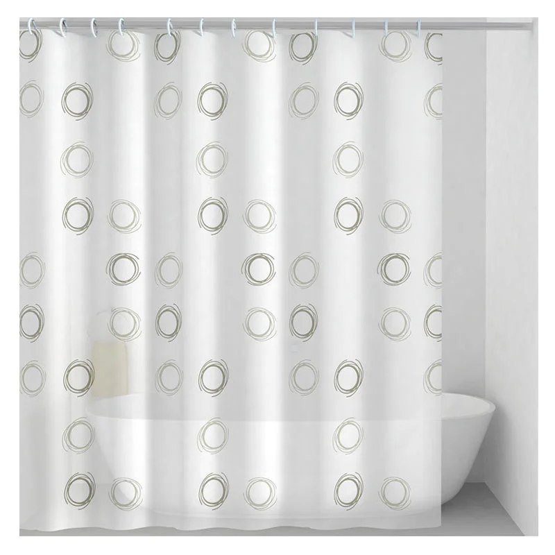 Factory Wholesale Modern Simple Geometric Black And White Checkered Shower Curtain, Built-in Large Ring Hookless Shower Curtain