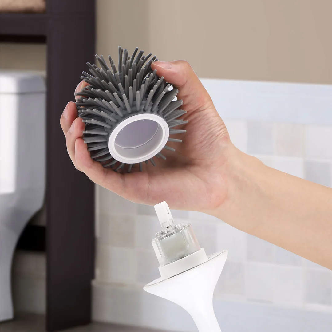 UV Automatic Electric Toilet Brush Silicone Spin Scrubber House Toilet Bowl Brush And Holder Set