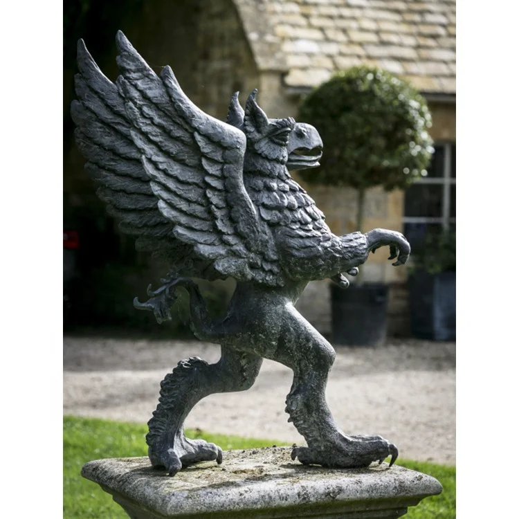 Garden Brass Animal Large Sculpture Bronze Griffin Statue