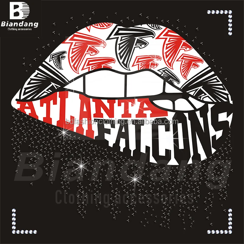 Wholesale NFL Atlanta Falcons Heat Transfer NFC Football Team Vinyl Motif Hotfix Sports Team Logo Iron On Rhinestone Transfer