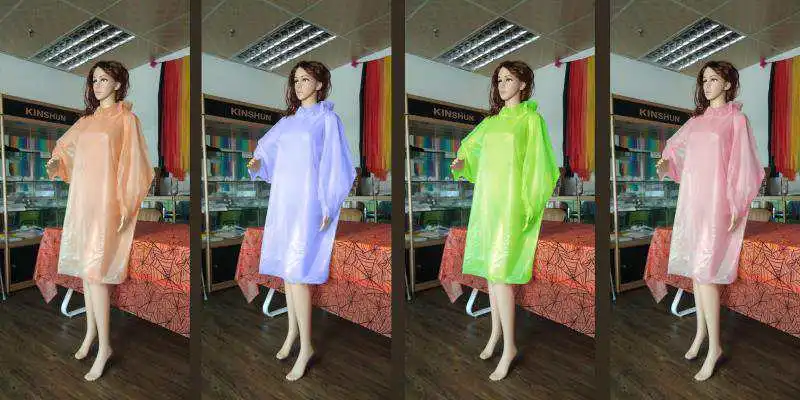 Raincoat Women Ladies Waterproof Poncho Style PE Wholesale New Outdoor Travel Adults Girls Colors Ponchos Custom Designs Print