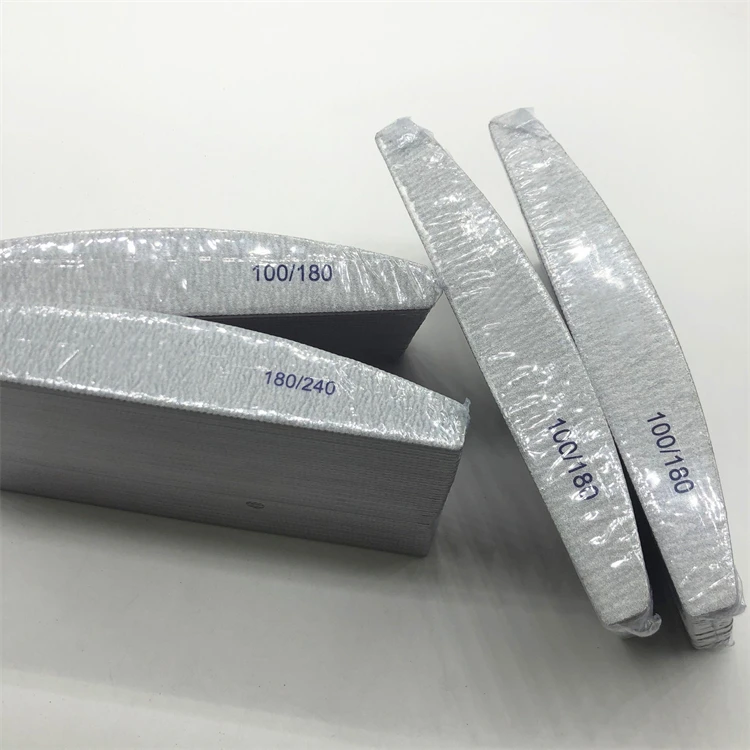 WELLFLYER NF-170-1 Wholesale Customizable EVA Nail File Manicure Tool Double-sided 100/180 Grit Polish Nail Tool Gray 180/240