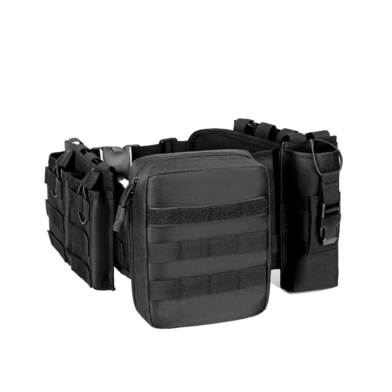 Factory Wholesale Security Mission with Outdoor Nylon Belt bag Multifunctional tactical belt with pockets and pouches