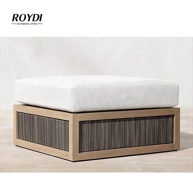 Roydi Teak Furniture Teak Shoe Changing Stool Sofa Bed Ottoman Outdoor Footstool