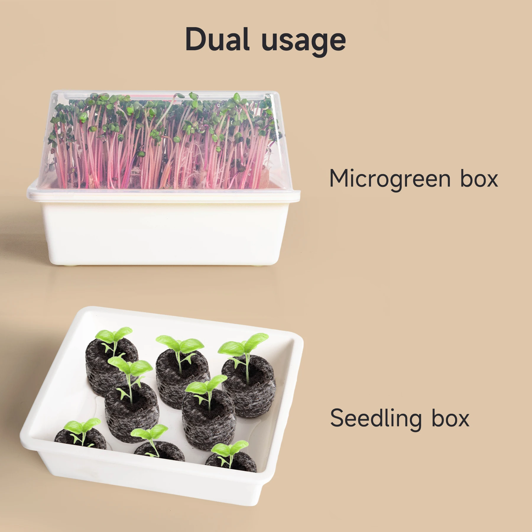 J&C Seed Sprouting Tray BPA Free Nursery Tray Microgreens Growing Trays Wheatgrass Grower Sprouting Container Seed Germination