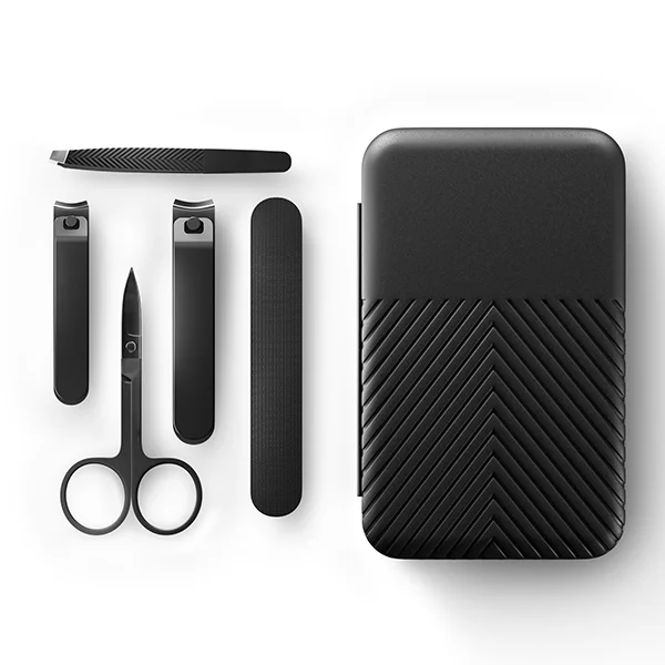 5-Piece Travel Case Precision Nail Grooming Travel Kit Nail File Fingernail Toenail Clippers Stainless Steel Manicure Set
