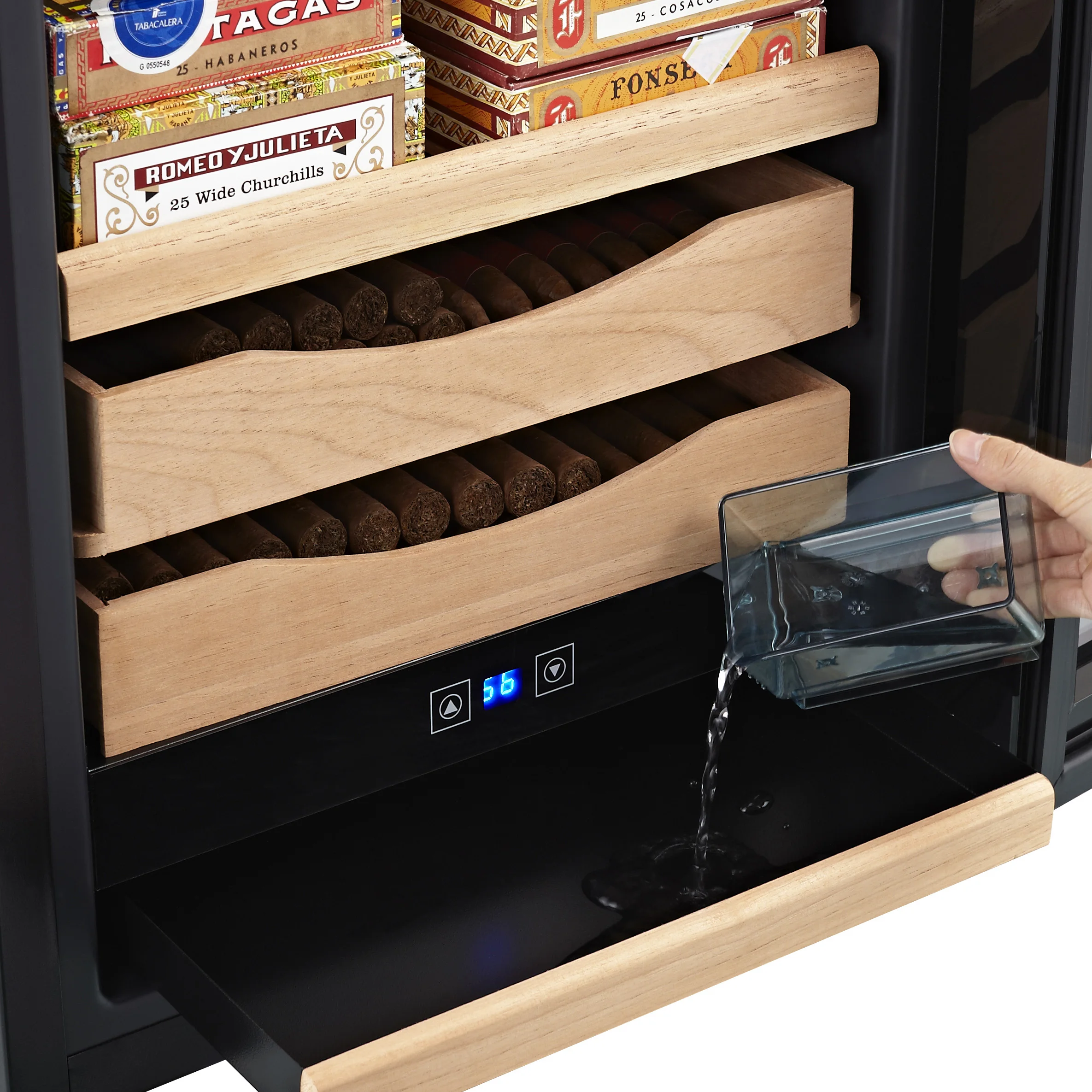 
65L 12-23 degree adjustable 50%-80% humidity semiconductor cigar case humidor 