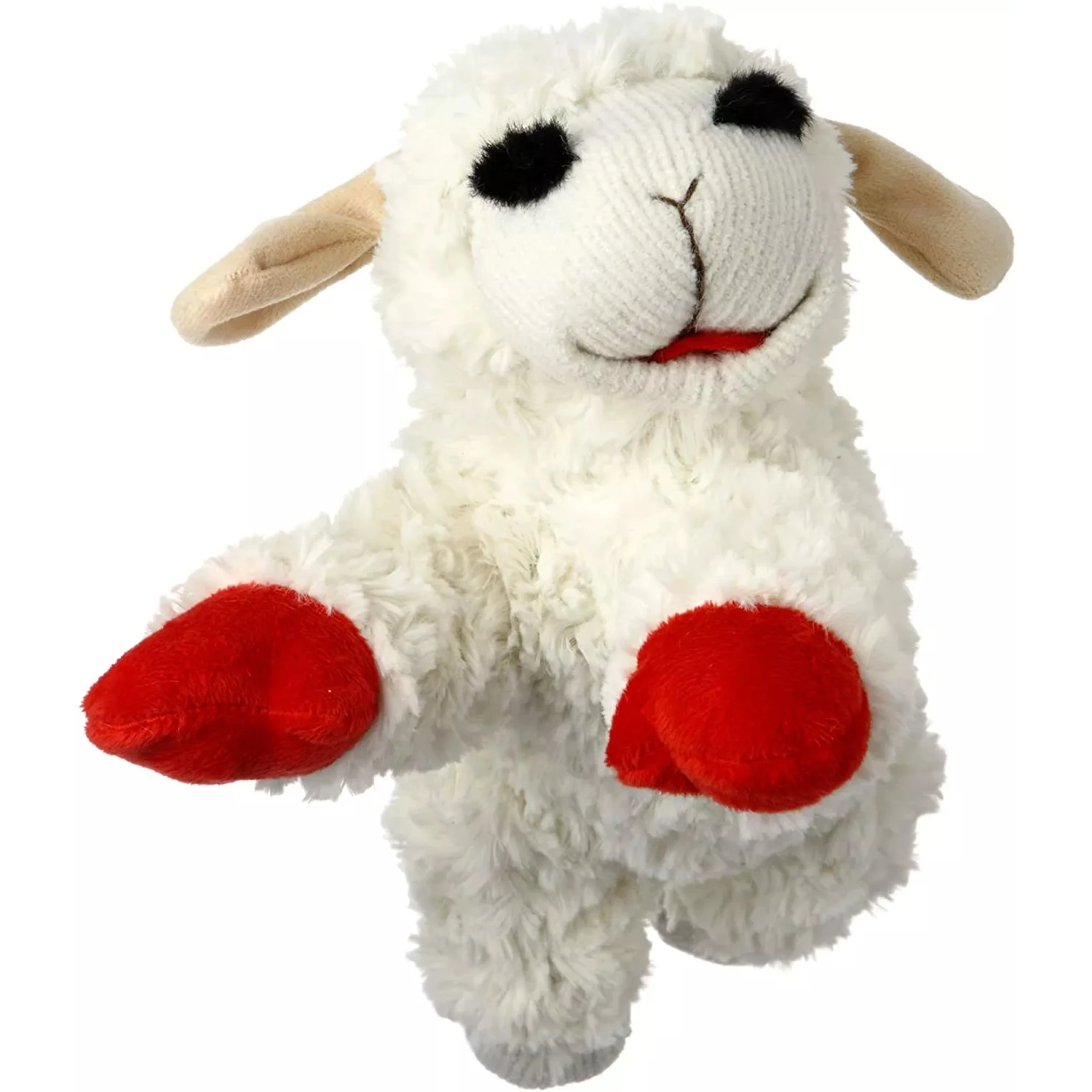 HOT selling Lambchop Squeaky Dog Toy with Crinkle Ears Plush Puppy Toy for Small and Medium Breed Non-Aggressive Chewers