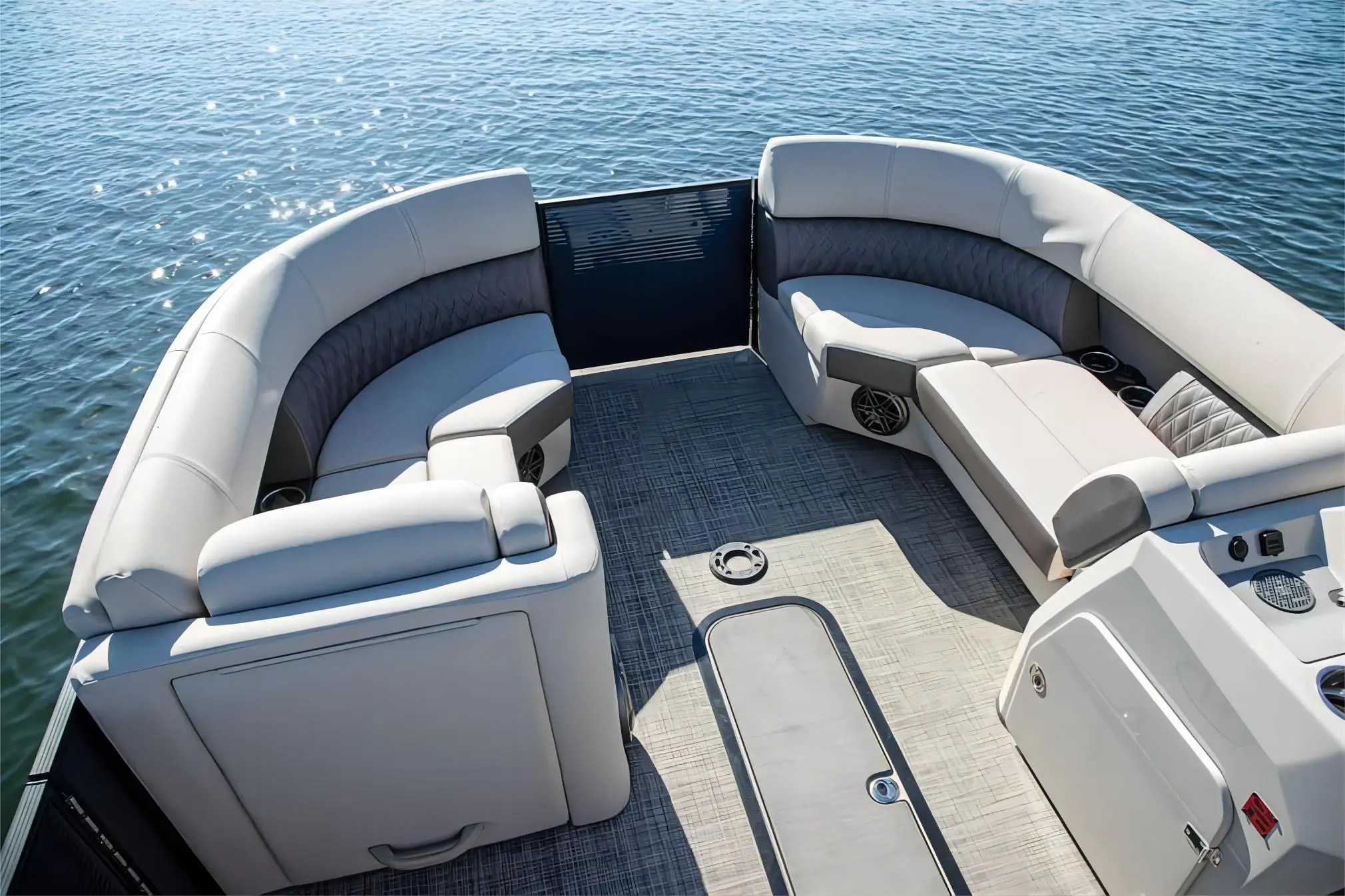 Ecocampor Luxury Aluminum Pontoon Boat for Water Entertainment Hot Selling Party Boat with Engine Combo Set for Fishing in Lakes