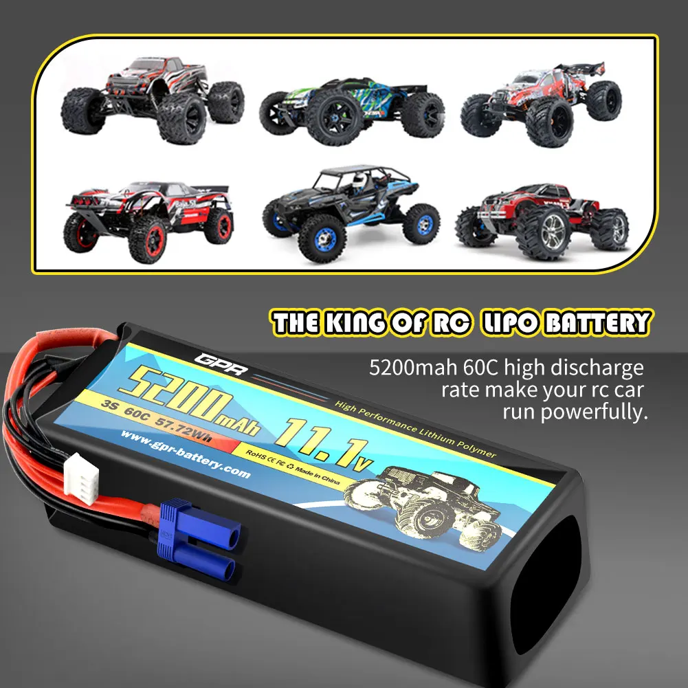 OEM/ODM 5200 мАч 3S высокая скорость 60C 11 1 В Lipo батарея с разъемом EC5 для RC Дрон вертолет гоночный автомобиль