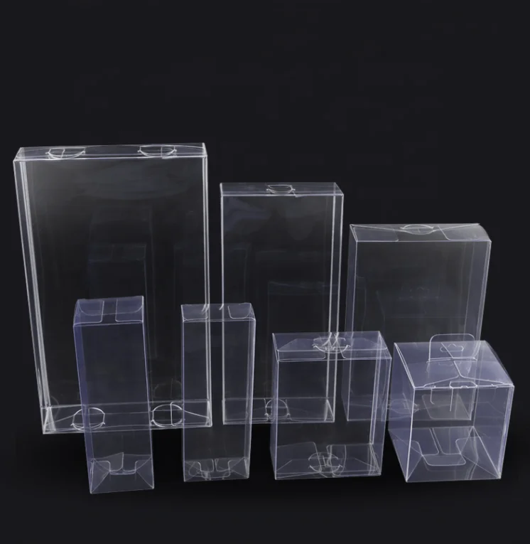 Transparent PET small packaging square boxes for cake clear PVC plastic gift foldable box