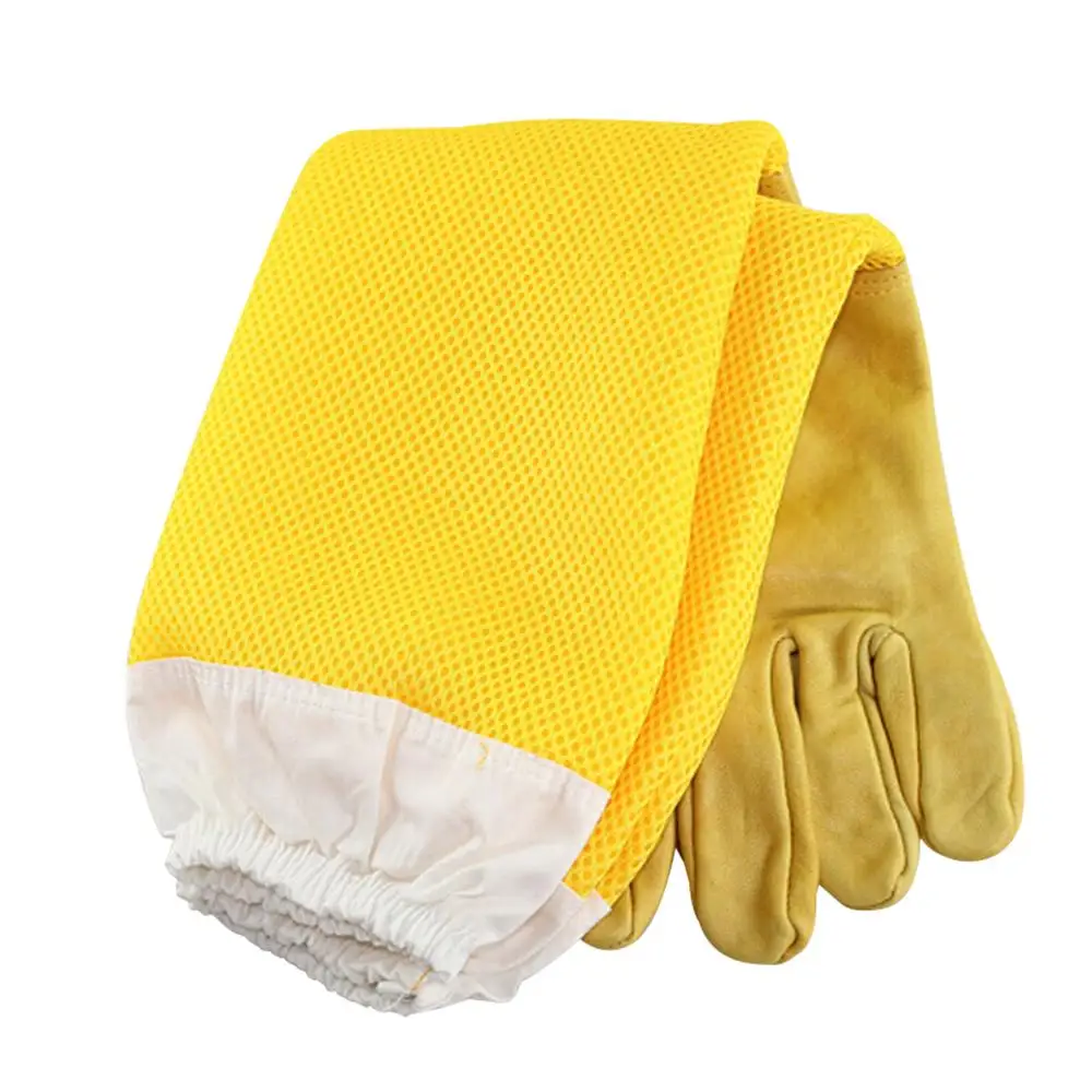 Beekeeping professional equipment leather gloves yellow bee keeper protective gloves