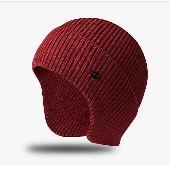 Keep warm winter women Knitted Acrylic long ear muff beanie hat