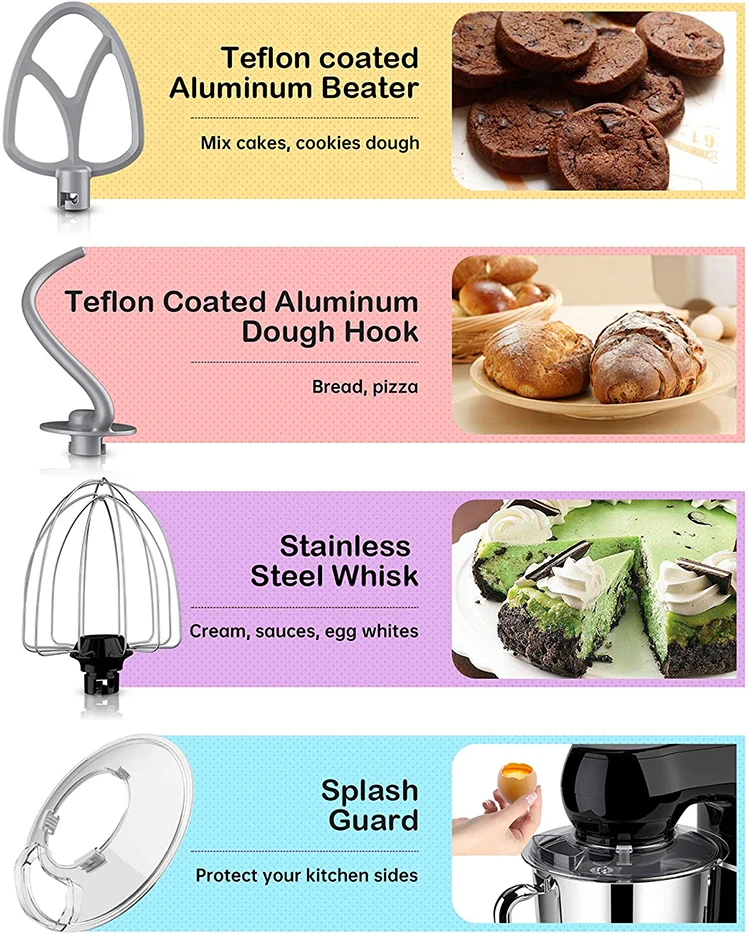 Home Appliance Bread Dough Mixer 800W Multifunctional Electric 5L Flour Mixer Machines for Bakery