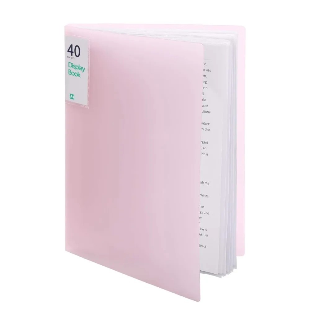 Hot selling 40 Pocket Art Portfolio Folder with Clear Sheet Protector Portfolio Folder Binder Display 80 Pages (Multicolor)