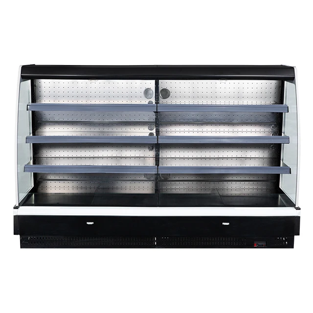 Supermarket Showcase Vertical Chiller Commercial Display Refrigerator For Drinks