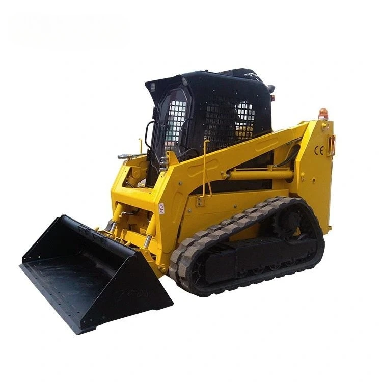 CE EPA high quality 4WD mini skid steer track loader with  crawler small skid steer loader with 4in1 bucket attachment for sale