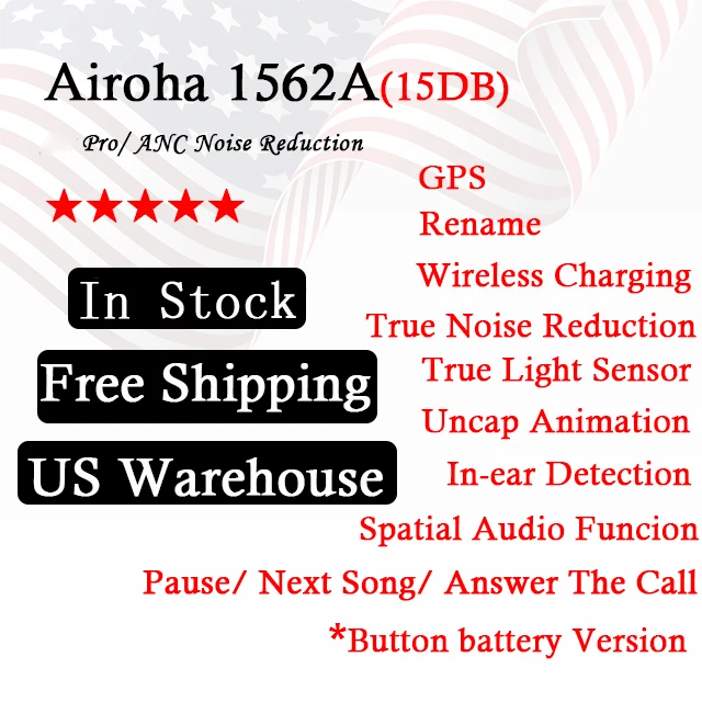 USA Warehouse Gen 2 3 TWS ANC Headphone Earbuds 2nd 3rd Generation Noise Cancelling Wireless Earphone