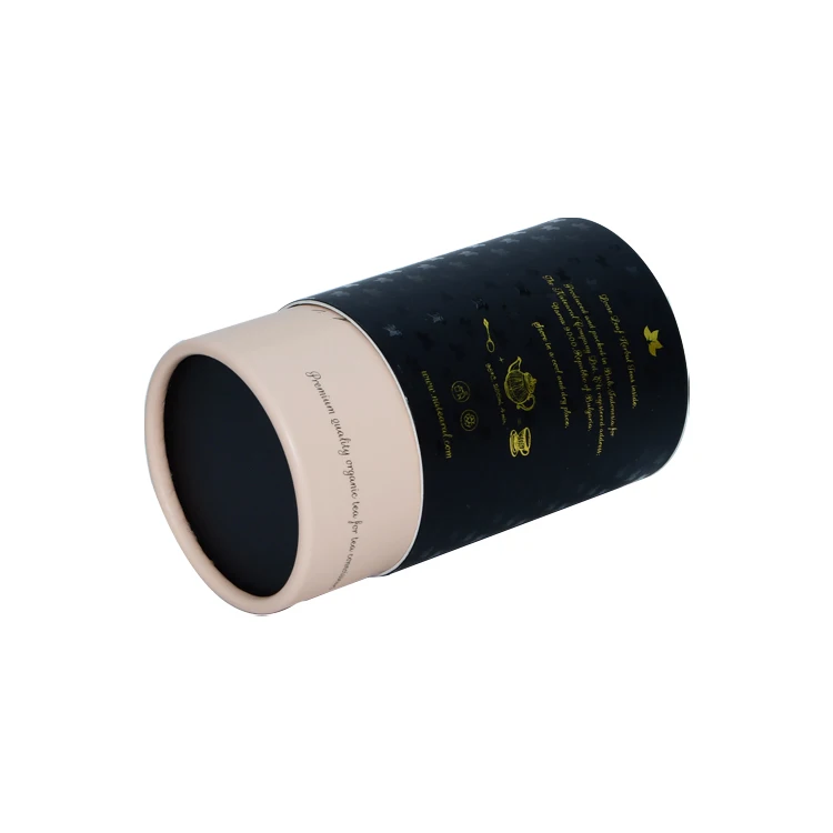 Eco Friendly Custom Food Grade Round Cardboard 250g Tea / Coffee Bean Canister Paper Tube Packaging with Aluminium Foil Lining