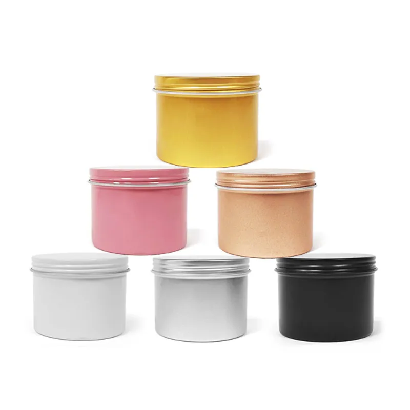 8 oz matte black and white rose gold candle tins with lids jars 4oz 8oz containers gold aluminum jars blank aluminum cans