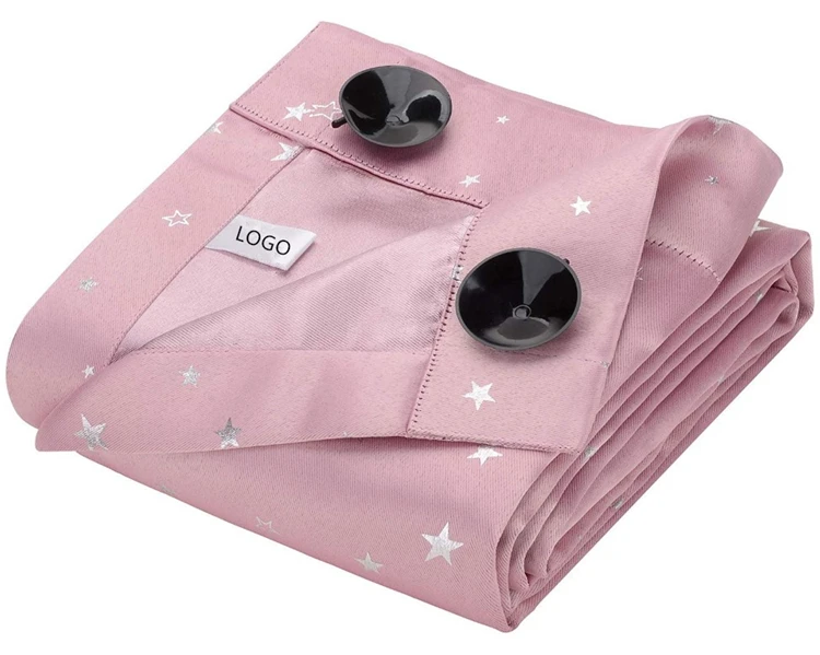 pink portable travel blackout blinds shades curtains with suction cups