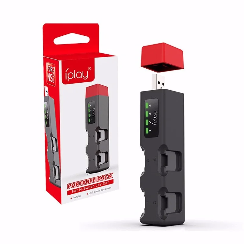 Portable Mini USB Small Four-charge for NS Joy Gamepad Con Left and Right Small Handle Holder Charging Base Charger