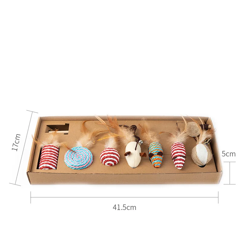 Интерактивная волнистая мышь из семи частей, игрушка для кошек, смешная игрушка для кошек, набор для комбинирования