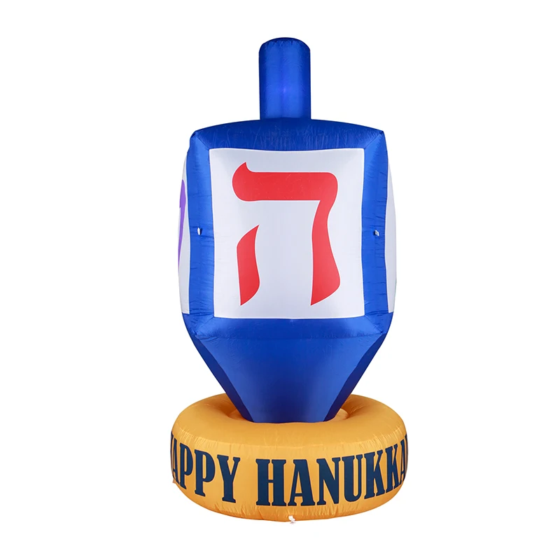 8FT Blow Up Yard Decoration Inflatable Hanukkah Dreidel Holiday Inflatable Decor