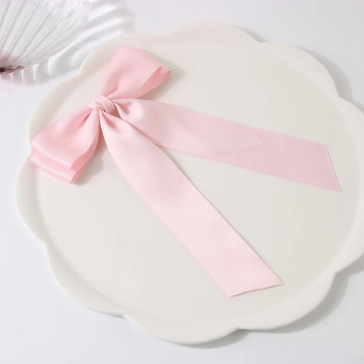 New Women Large Bow Hairpin Bowknot Stain Bow Summer Barrettes Solid Color Ponytail Clip Hair Accessories