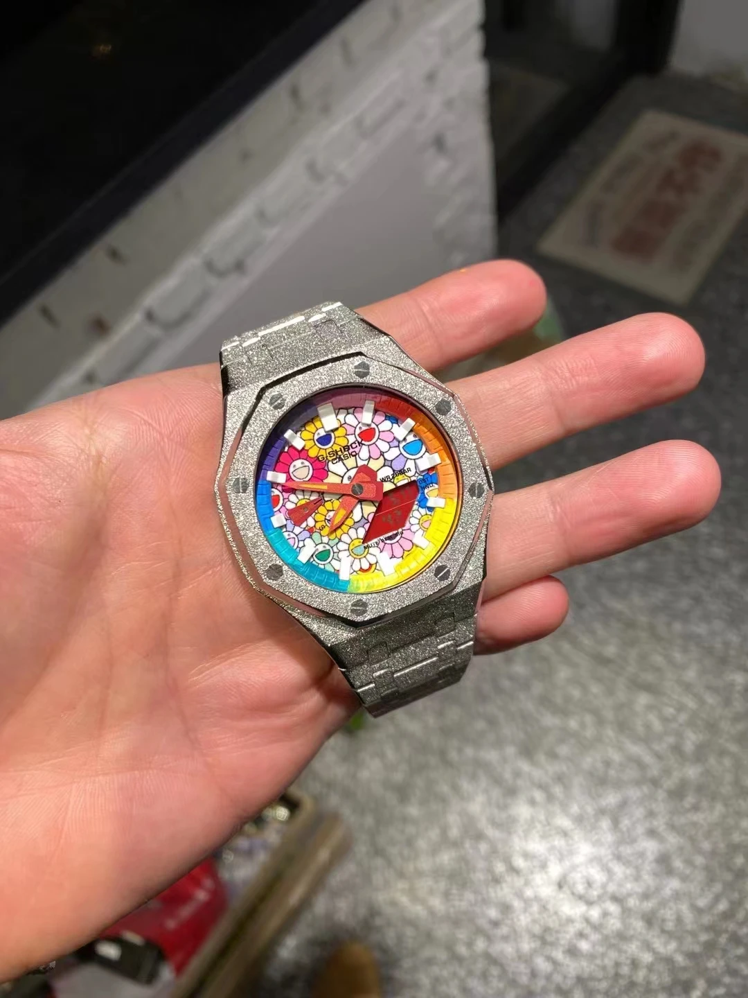 Wholesale Custom Black Frosted stainless steel watch case mod kit for g shock ga2100