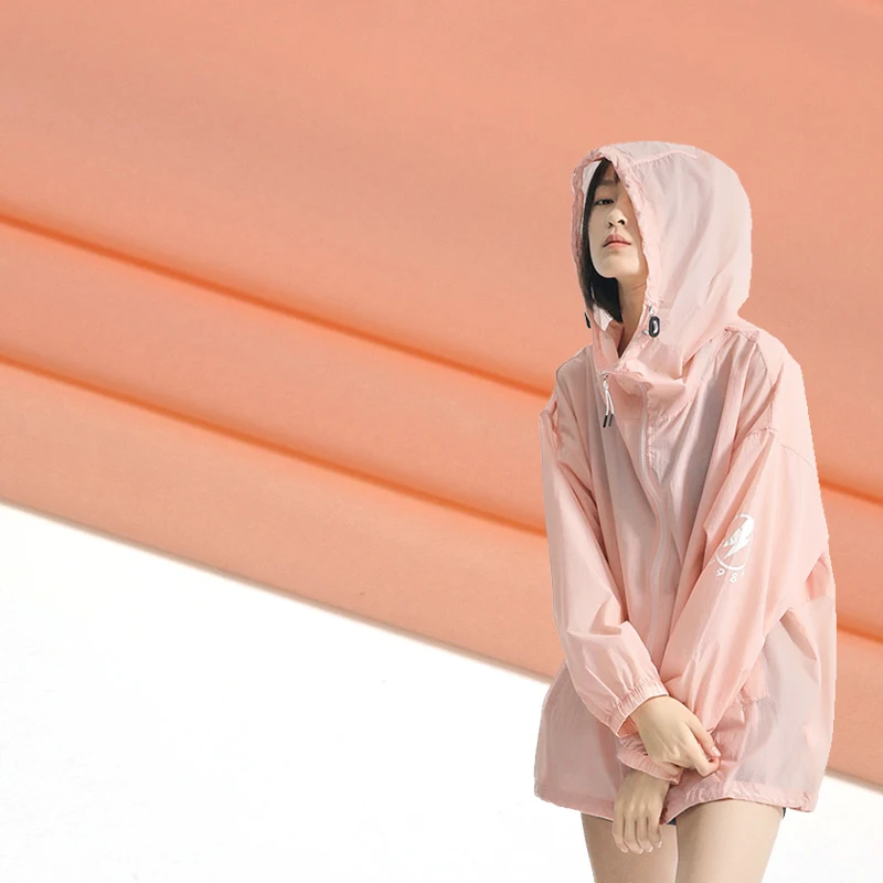 Wholesale price spot sun protection clothing lightweight fabric outdoor waterproof windbreaker nylon fabric