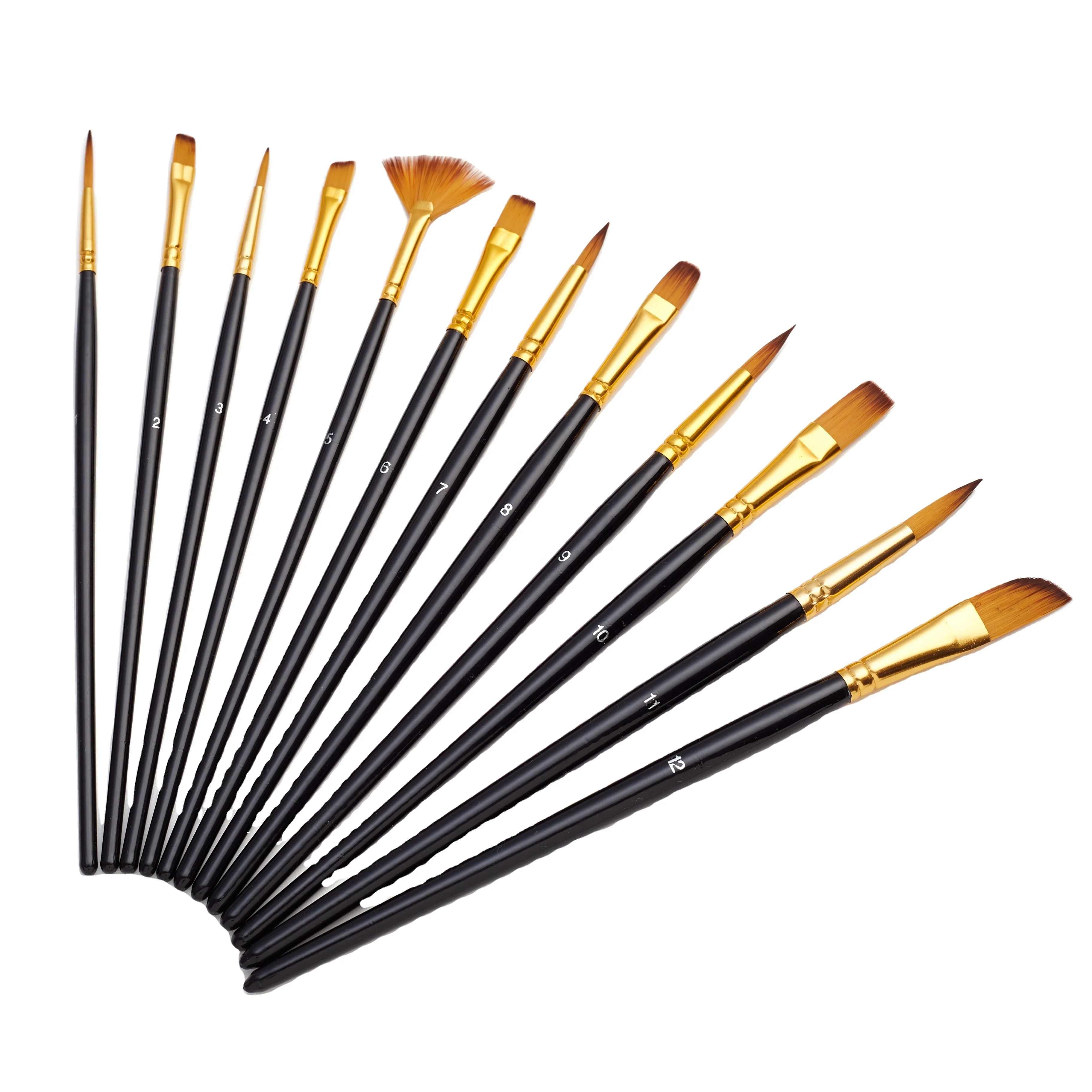 Wholesale painting brush painting Professional Wooden Small Oil Watercolor artist Paint Brushes Set For Art painting