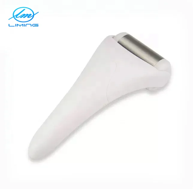 New popular Stainless Steel Leather Rolling ice roller skin face cool ice massager ice roller