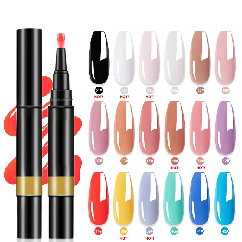 Custom logo 3 in 1 Nail Gel Polish Pen 5ml 120 Color Match UV Gel Nial Polish One Step Gel Nail Polish for Nail Art