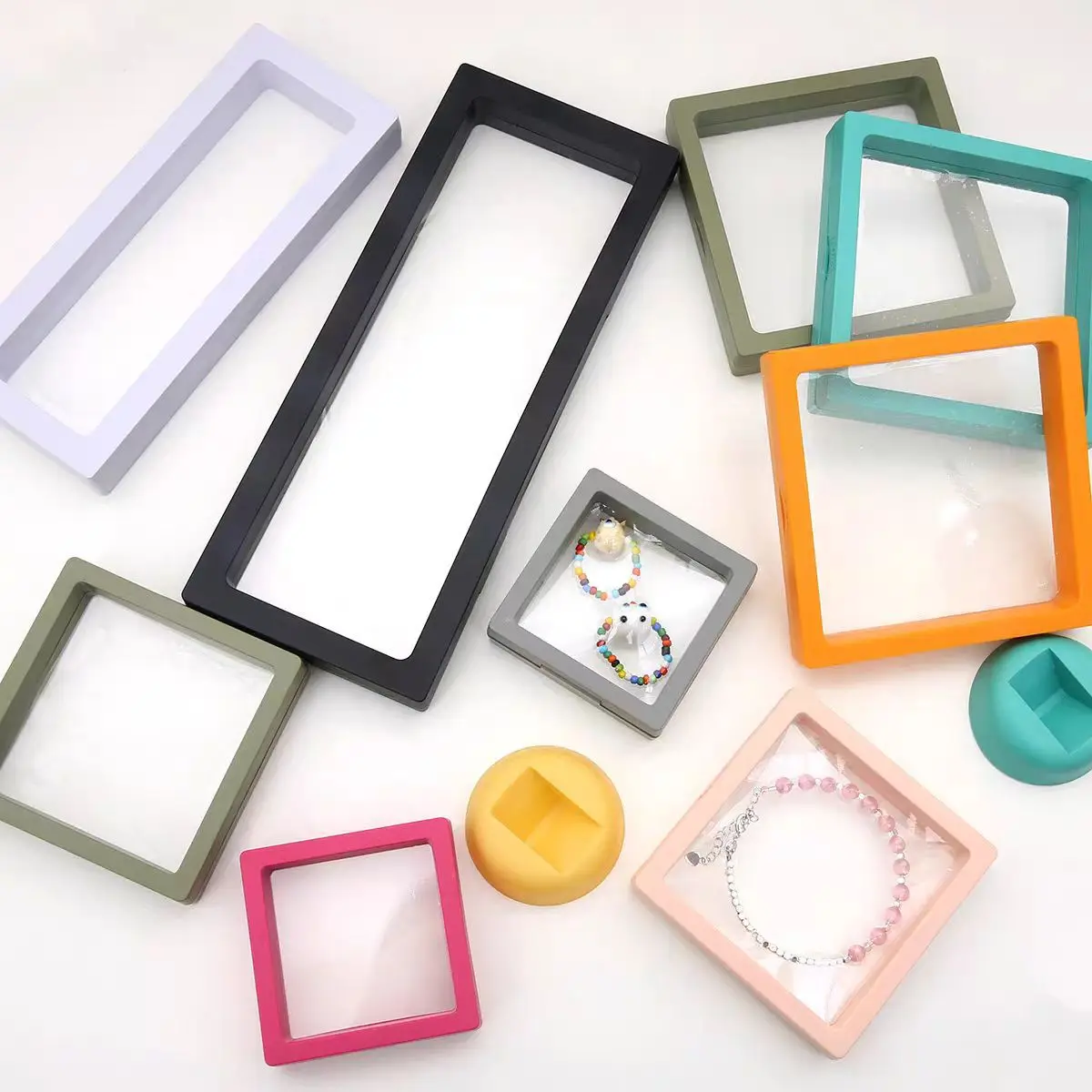 Classic PE Film Suspension Necklace Bracelet Jewelry Display Box Brooch Wear Armor Jewelry Packaging Storage Boxes