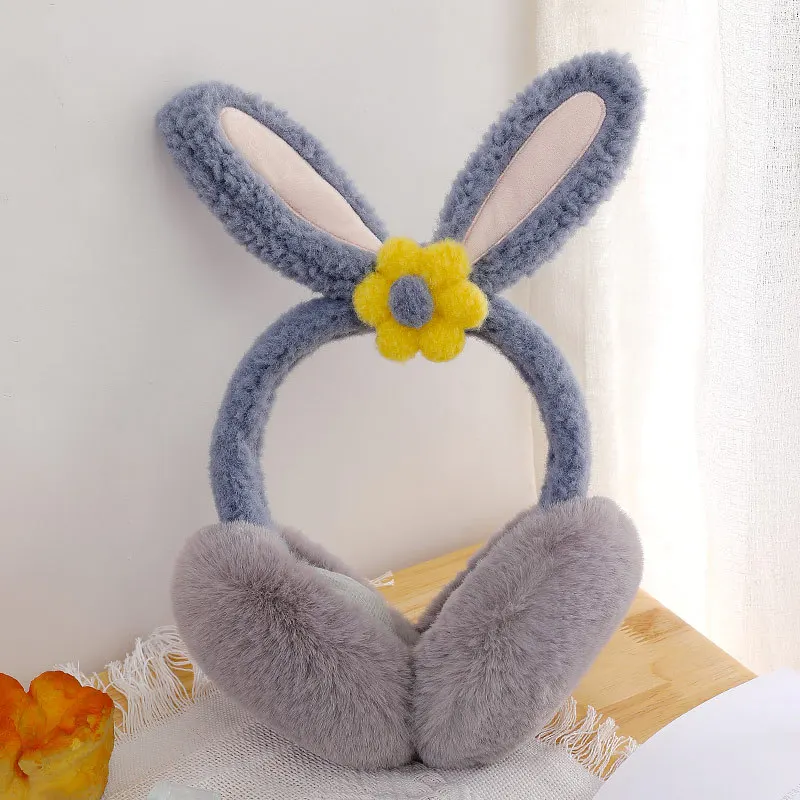 Cute Animal Cartoon Plush Ear Muffs Adjustable Embroidered Ear Warmers