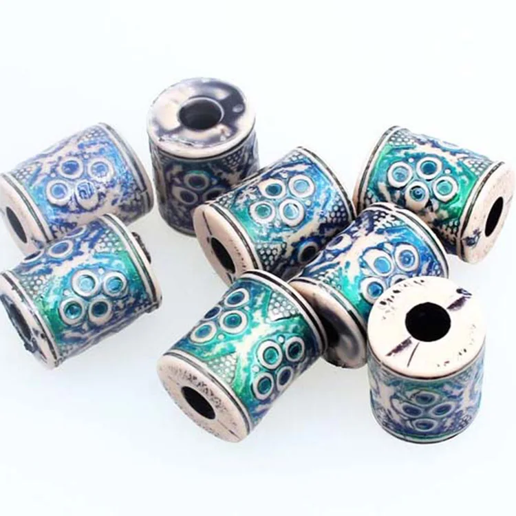 New Trendy Large Hole Cylinder Shape Plastic Mood Beads Wholesale