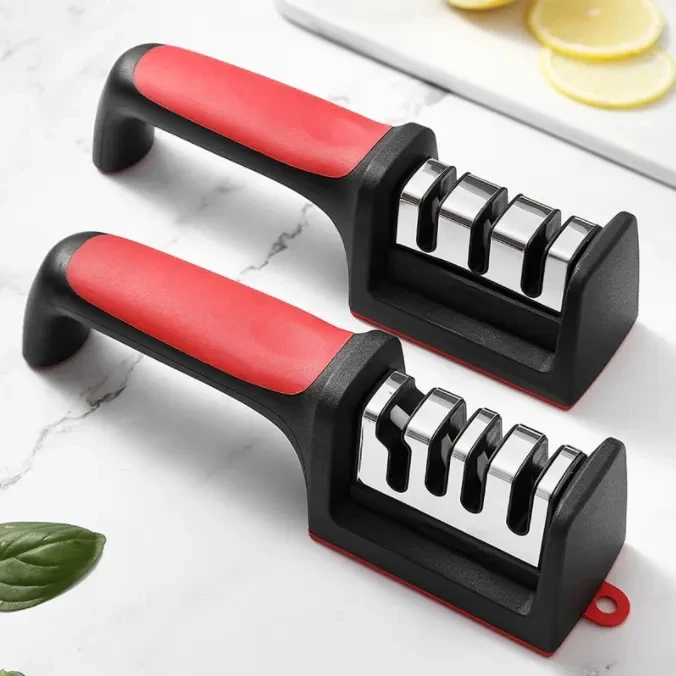 4 in one  new design smart Knife Sharpener  Kitchen small tool red handle