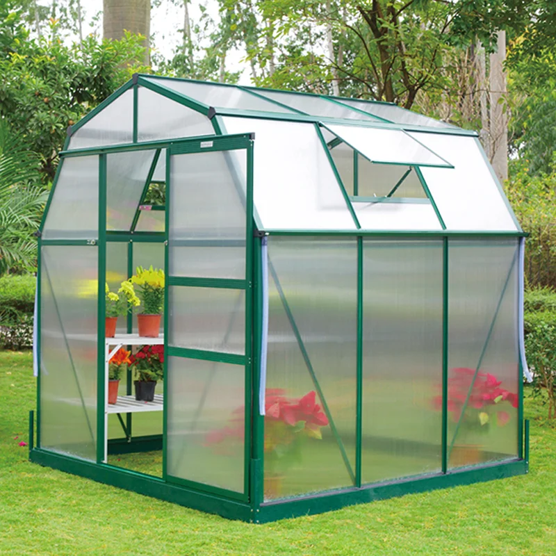 High Quality Polycarbonate Covered Outdoor Green House Garden Greenhouse Chinese Greenhouse Sunroom Kit Greenhouse Equipment