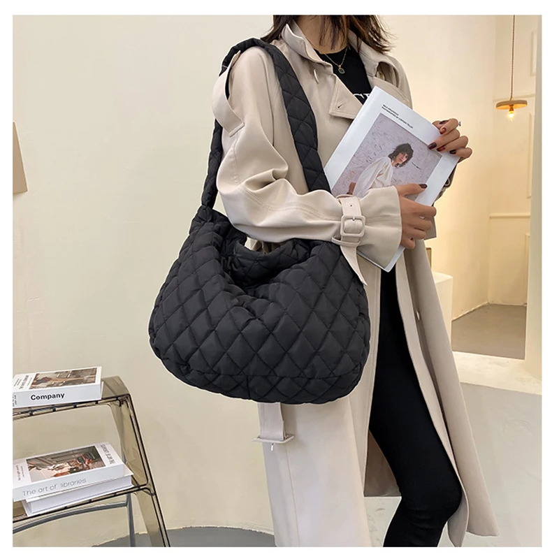 Oem/odm Puffer Nylon Bags Lightweight Puffer Bag Women Quilted Winter Bag Handbag