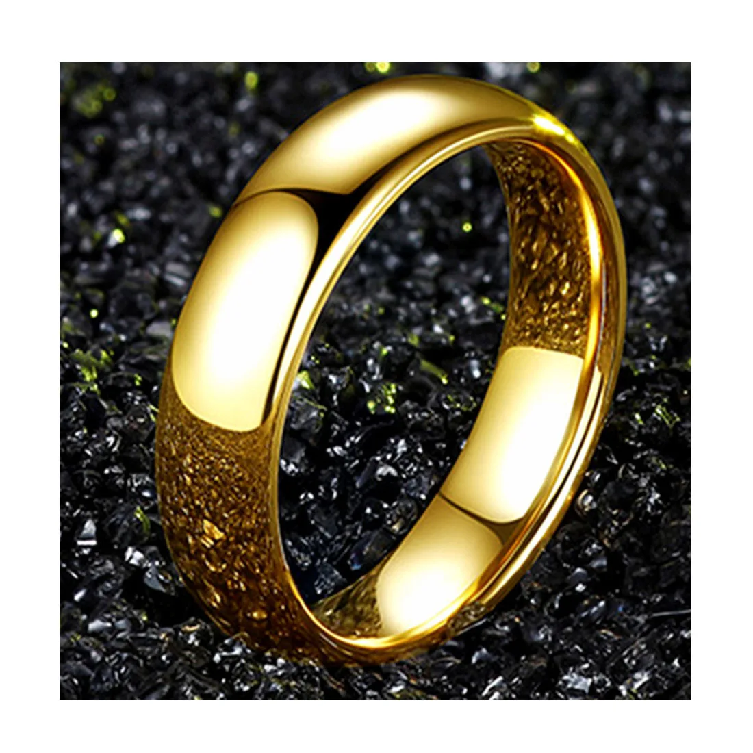 ring Gold Color Tungsten Carbide Wedding Alliance Jewelry women ring