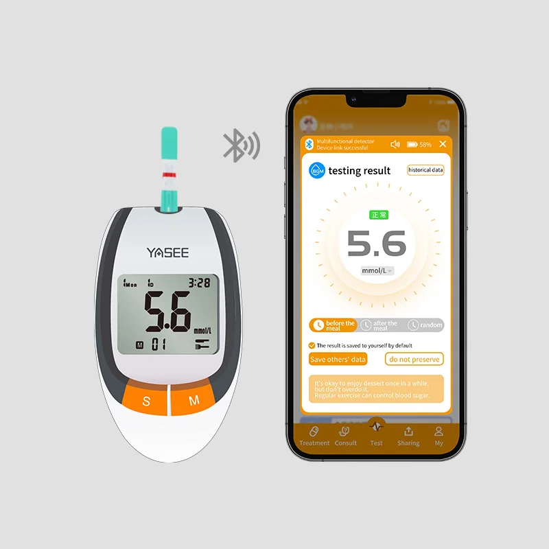 Anytime YASEE Electric Diabetes Sugar Monitoring Device Non-Invasive Glucose Meter Plastic Bluetooth Enabled No Blood Required