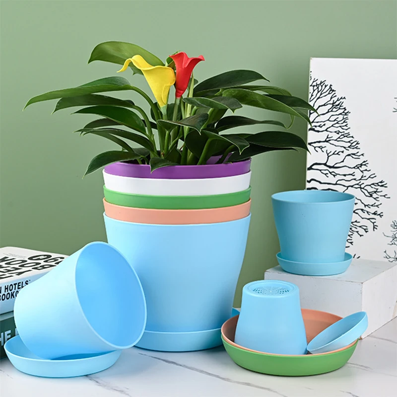 Wholesale frosted decoration succulents plant pots nursery plastic flowerpots maceteros de exterior