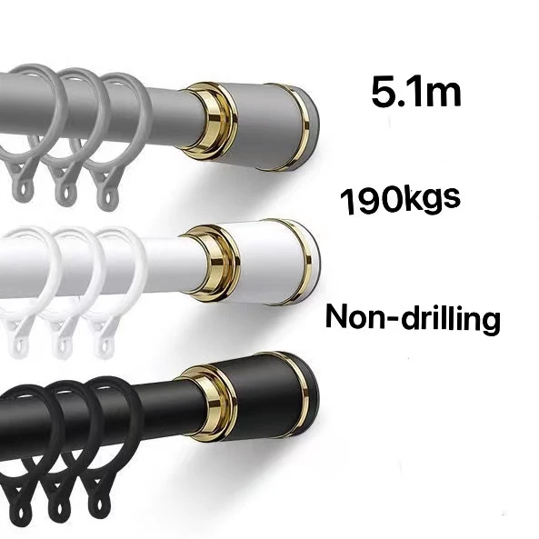 Windows Luxury Rotating Curtain Rod Swivel Bathroom Shower Curtain Rod No Drill Extendable Renter Friendly Curtain Rod