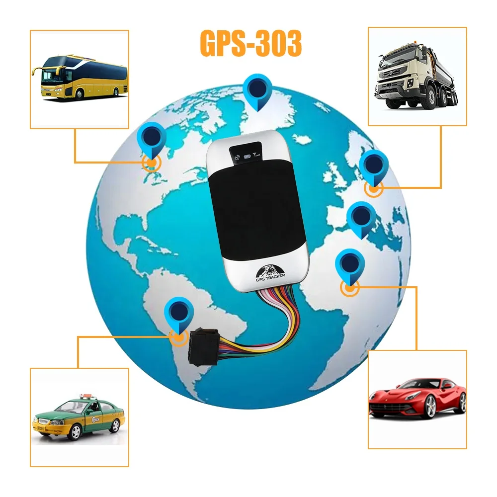 Автомобильный мотоциклетный велосипедный трекер GPS 303F в режиме реального времени / GSM GPRS SMS сигнализация бесплатная сетевая платформа